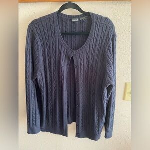 North Crest Navy Cable Knit Cardigan